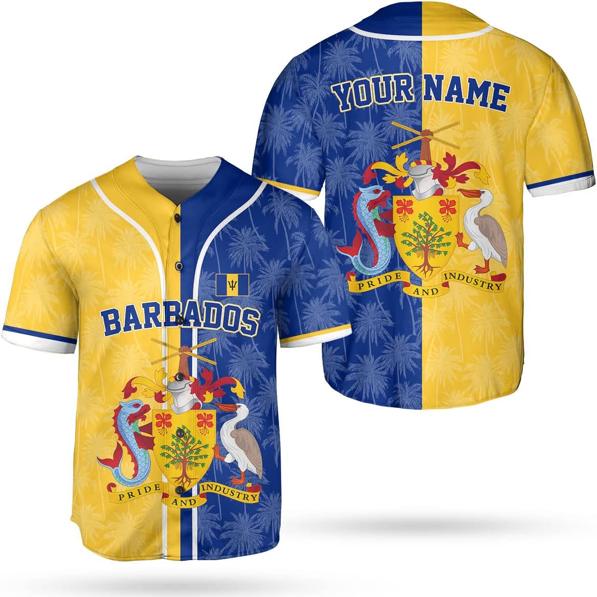 Podagree Personalized Barbados Baseball Jersey Shirt, Bajan Flag Jersey, Barbados Jersey for Men and Women Jersey Bajan