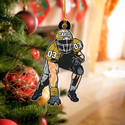 RoyalBro Personalized Football Ornaments 2023, Customized American Football Christmas Ornament, Football Ornament Christmas Tree Hanging Ornament Pine Tree Decorations (F7)