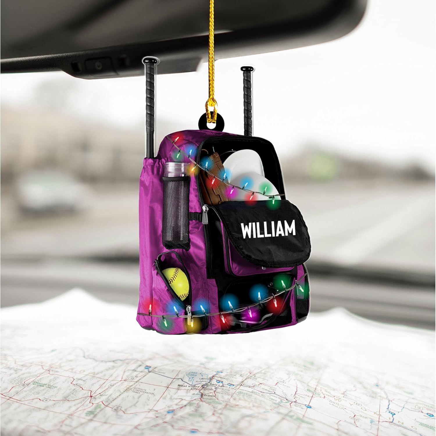 Artparel Personalized Softball Ornament Christmas Tree Decoration Custom Softball Christmas Ornament 2D Shape Flat Softball Lover Gifts Beginner Softball Players Ornament Gift (Softball 10)