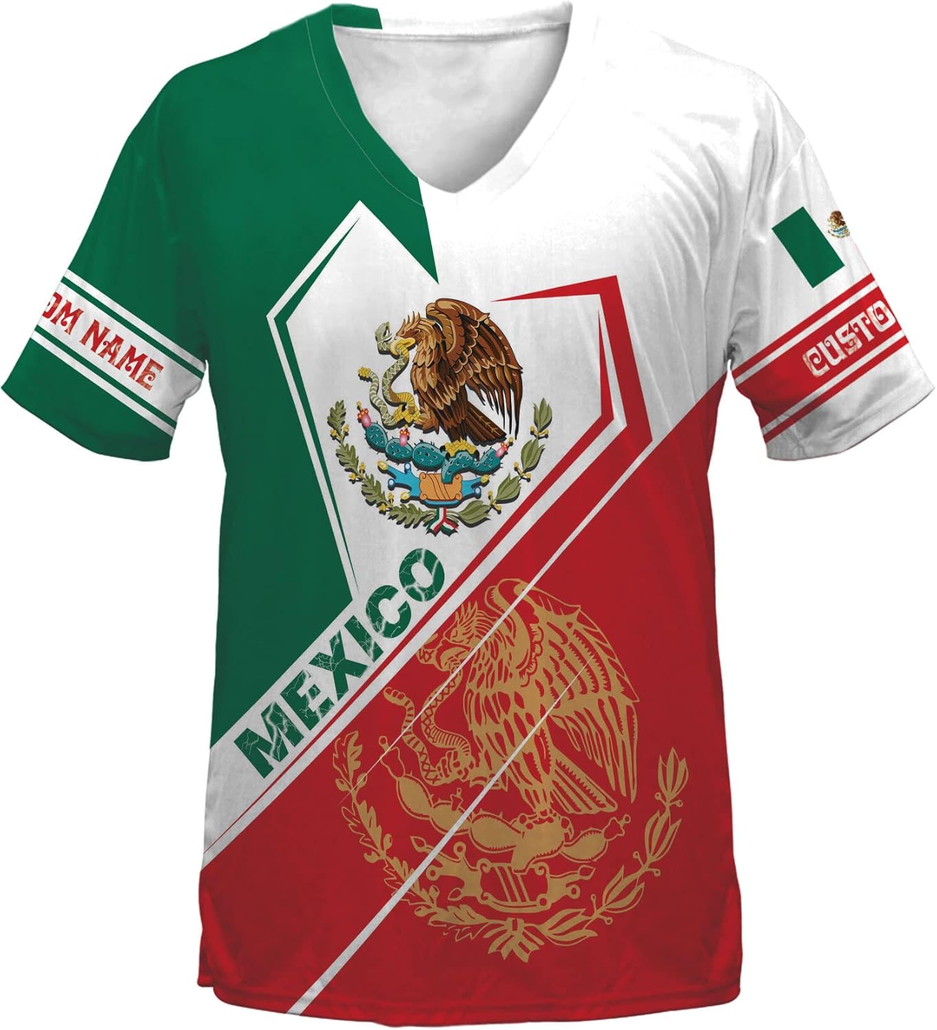 Mostprints Personalized Mexican Shirts for Women Vneck 3D, Customized Mexico shirts for women, Mexico shirt, Mexican Shirt