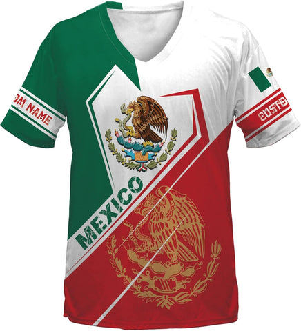Mostprints Personalized Mexican Shirts for Women Vneck 3D, Customized Mexico shirts for women, Mexico shirt, Mexican Shirt