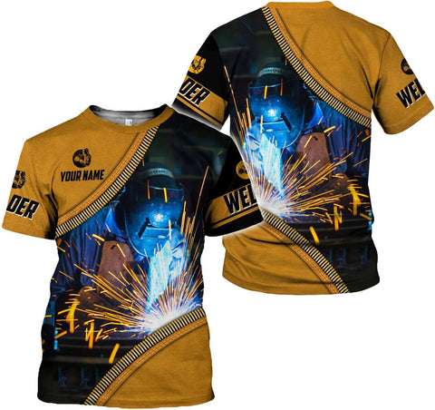 Mostprints Personalized Name Welding Shirt 3D, Custom Welding Shirts Gift, Welding Shirts, Welder Shirt for Men and Women