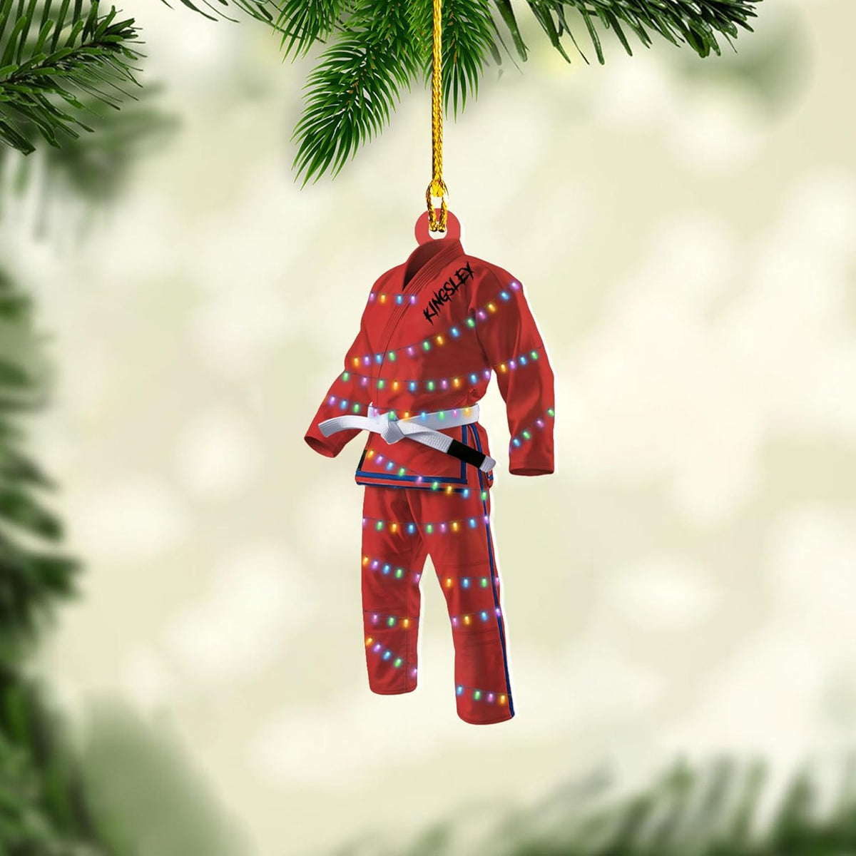 RoyalBro Personalized Jiu Jitsu Ornament Brazilian Jiu Jitsu Gift Hanging for Men Jiu Jitsu, Jiu Jitsu Christmas Ornament for Sensei Instructor Ornaments (JJ 6)