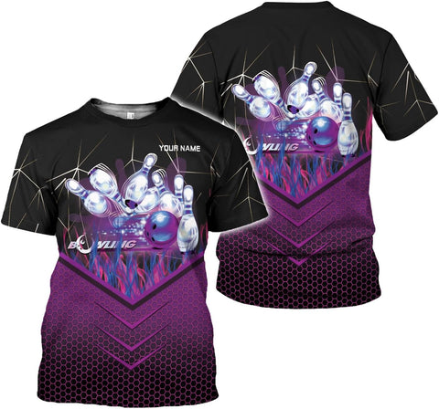 Rivelus Personalized Name Bowling Shirts for Men and Women 3D, Bowling Shirts for Team Bowling, Bowling Shirts Gift