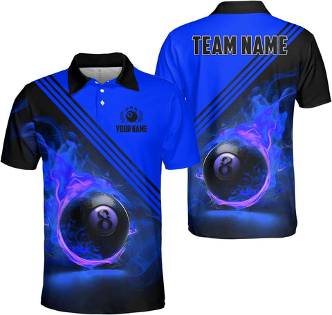 Ligthuy Personalized Billiard Polo 3D, 8 Ball Shirt, Billiards Shirts for Men, Billiard Gifts for Men and Women S-5XL