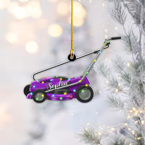Personalized Lawn Mowers Christmas Ornaments 2024, Push Mower Ornament, Lawnmower Acrylic Wood 2D Flat Ornaments, Riding Lawn Mower Christmas Tree Decorations, Large Lawn Ornaments for Xmas (GLM 3)