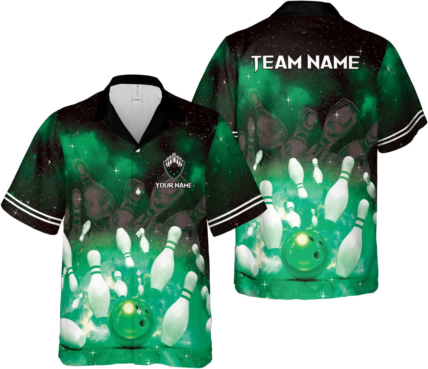 Artparel Personalized Bowling Hawaiian Shirt 3D Bowling Hawaiian Gifts Men Bowling Button-Down Short Sleeve Hawaiian Shirt
