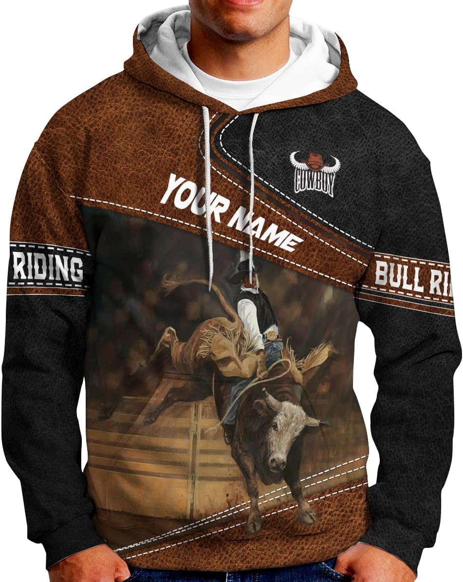 Mostprints Personalized Name Bull Riding Shirt 3D, Rodeo Shirts Bull Biding Shirts for Men and Women, Bull Rider Shirt Gift