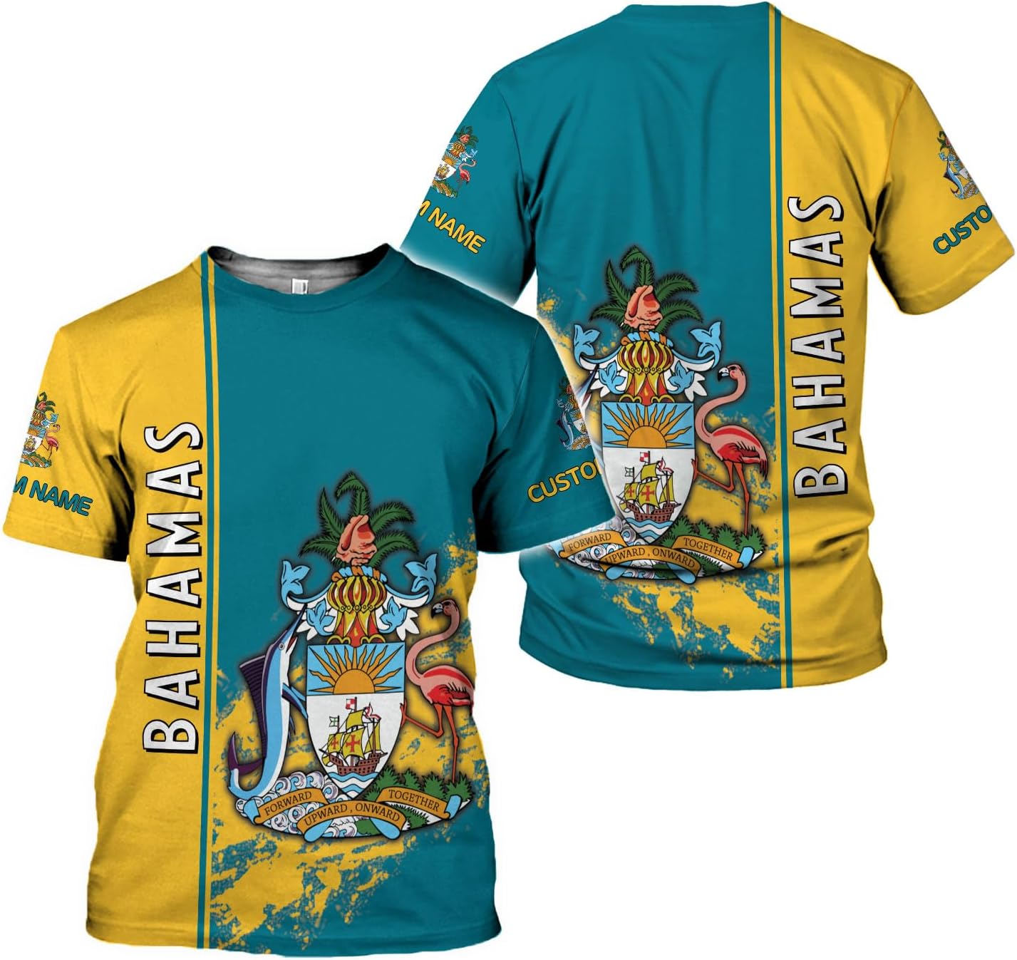 Personalized Bahamas Shirt 3D Custom Bahamas Flag Shirt for Men and Women Bahamas Pride Shirt