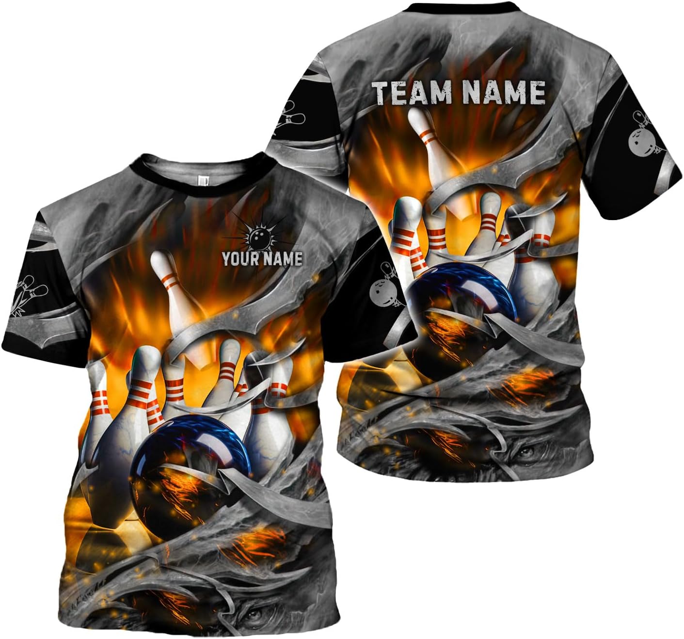 Rivelus Personalized Name Bowling Shirts for Men and Women 3D, Bowling Shirts for Team Bowling, Bowling Shirts Gift