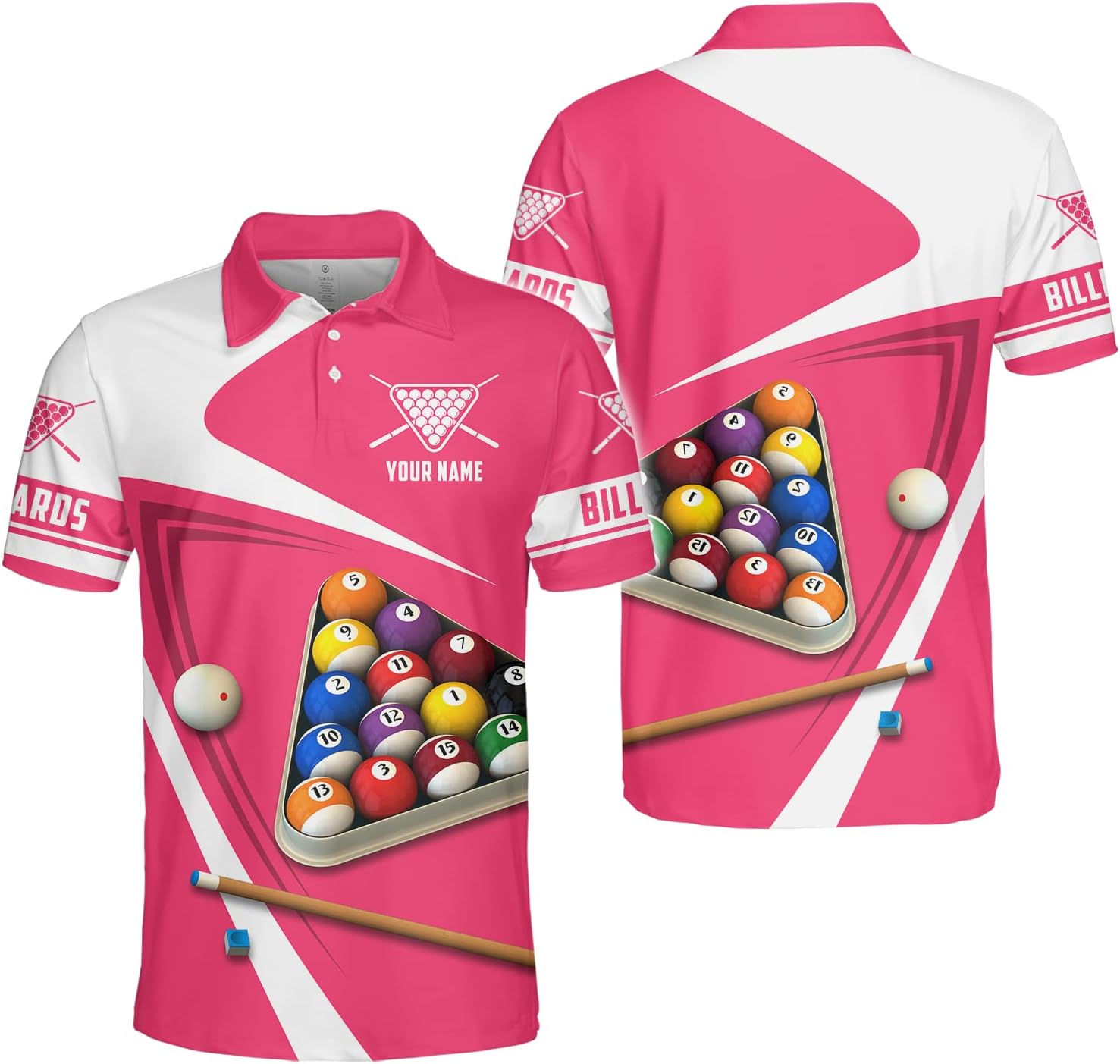 Custom Billiard Polo Shirts for Men Women Personalized Name Team 8 Ball Shirt Billiards Apparel Pool 3D Tshirts Gifts Player