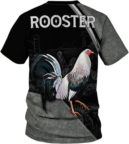 Mostefy Personalized Name Rooster Shirt 3D, Rooster Shirts for Men, Chicken Tshirts Shirts for Women, Funny Chicken Shirts