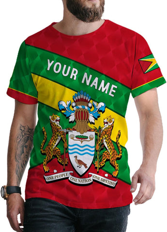 Rivelus Personalized Name 3D Shirt, Guyana Tshirt for Men Women, Guyanese Flag Pride Shirts, Guyana Gift S-5XL