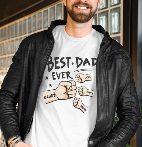 Personalized Dad Shirt, Custom Daddy Shirts for Men, Kids Hold Grandpa Hand Shirt Grandpa Shirt, Gifts for Father Day