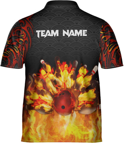 Pretyprints Personalized Name Bowling Baseball Jersey, Bowling Shirts for Men, Bowling Jerseys for Team, Bowling Shirts