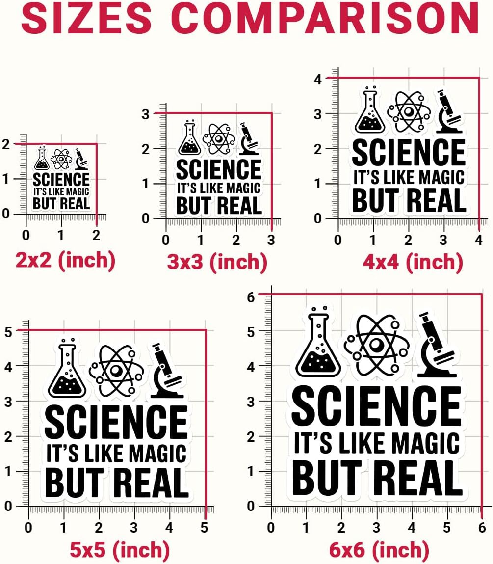 3 Pcs Science Its Like Magic But Real Sticker, Science Physics Stickers, Computer Science Stickers - Vinyl Sticker 3 Inches for Water Bottles Laptop Phone Car Window Helmet