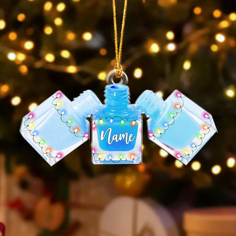 AOVL Personalized Nail Ornament,Nail Technician Ornament, Nail Technician Ornaments, Makeup Ornaments Makeup Christmas Ornament, Nail tech Gifts, Nail Technician Gifts (Nail 6)