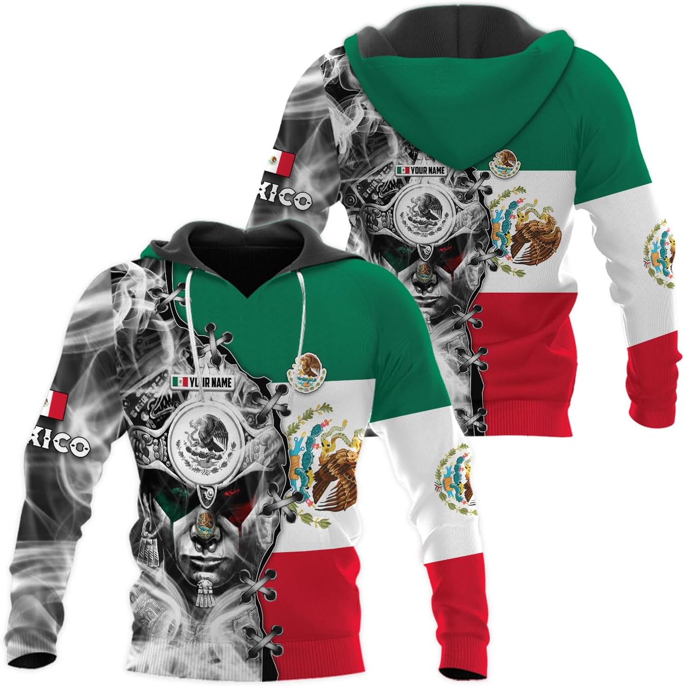 RoyalBro Personalized Mexico Shirt, Camisas de Mexico Customized Mexican Shirts Mexican Flag Mexico 3D Shirt for Men Women