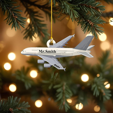 Podagree Personalized Airplane Ornaments for Christmas Tree - Airplane Christmas Ornament 2023, Pilot Airplane Captain Christmas Tree 2023, Pilot Ornament Xmas Gifts Christmas Pilot Flight (APL5)