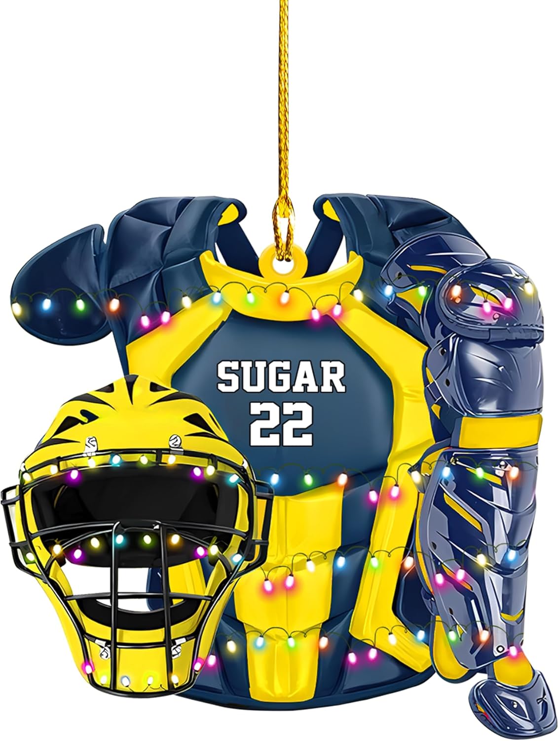 MoonArt Personalized Softball Ornament Christmas Tree Decoration Custom Softball Christmas Ornament 2D Shape Flat Softball Lover Gifts Beginner Softball Players Ornament Gift (SBD3)