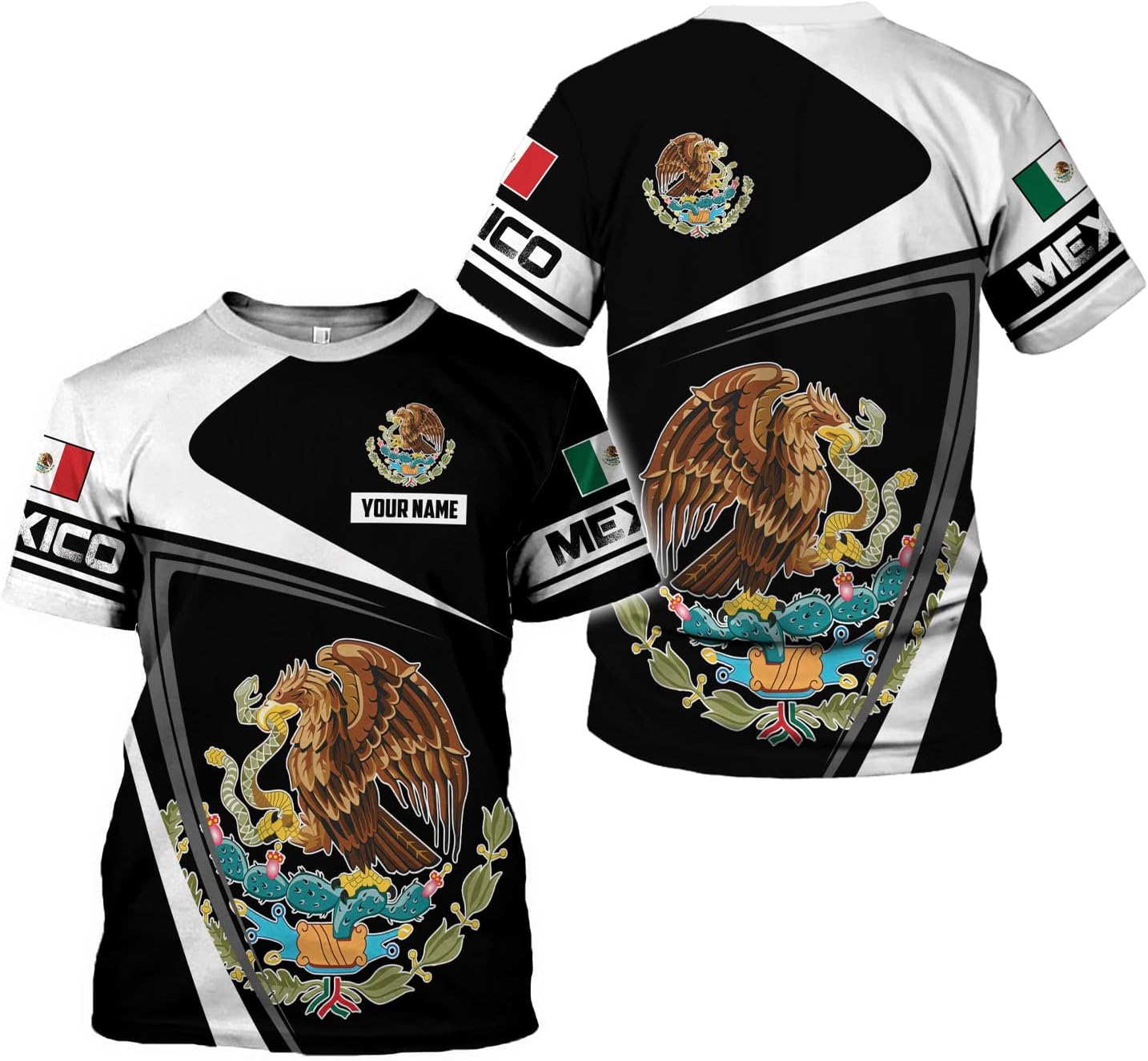 Mostefy Personalized Name Mexican Shirts for Men 3D Customized Mexico Shirts for Men, Mexico Shirts for Women Mexico Shirt (US, Alpha, Small, Regular, Regular, Multi 7)
