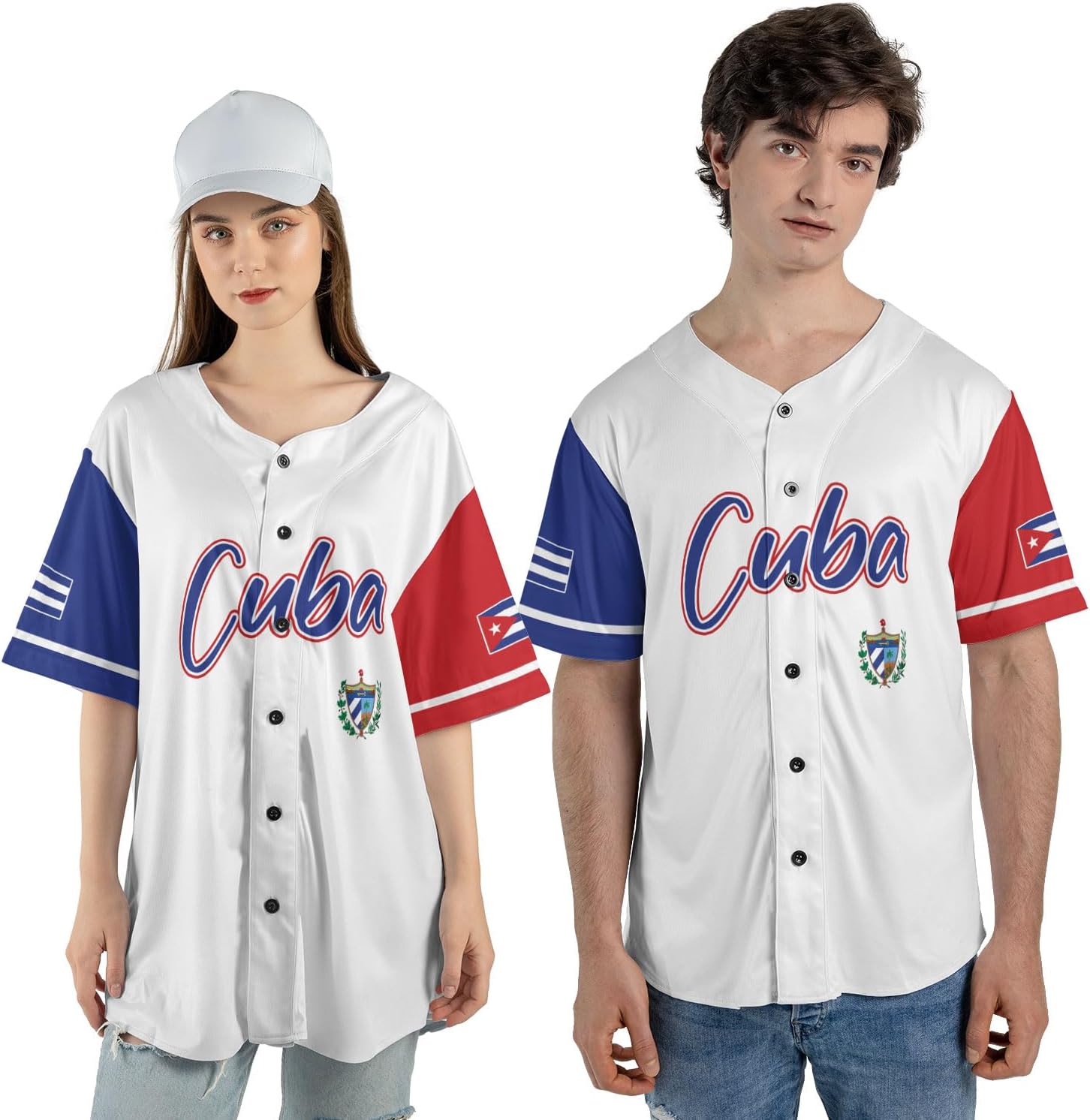 Personalized Cuba Baseball Jersey Shirt, Cuba Flag Jersey, Cuban Jersey for Men and Women, Cuba USA Flag T Shirt
