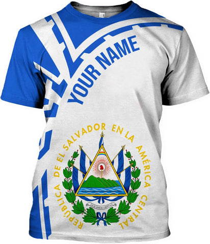 AOVL Custom El Salvador 3D Shirt for Men Camiseta De El Salvador Flag Shirt Salvadorans Pride Jersey El Salvadoreña Tshirt