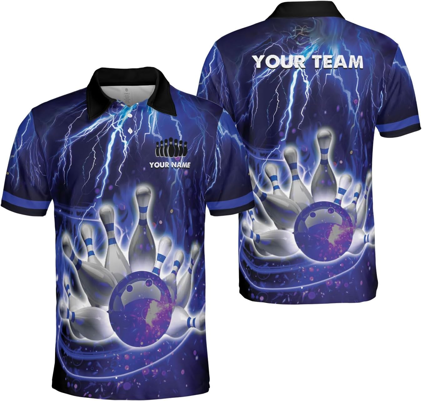 Ligthuy Personalized Name Bowling Polo Shirts 3D for Men and Women, Bowling Shirt, Bowling Shirts for Men Team Bowling Shirt
