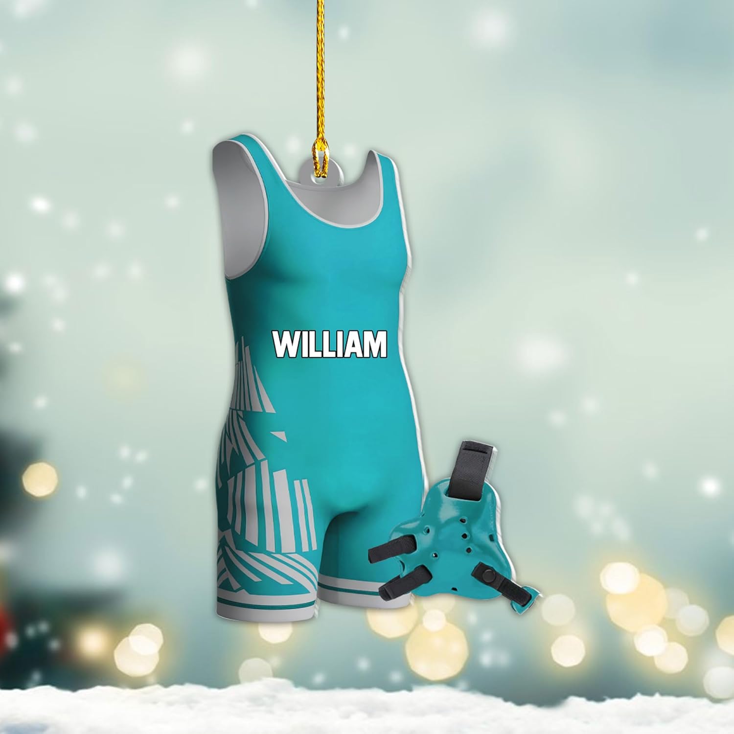 Artparel Personalized Wrestling Ornament Wrestling Helmet Ornaments Wrestling Christmas Ornament Gift for Wrestling Player Wrestling Christmas Tree Ornaments for Boys or Girls (WL10)