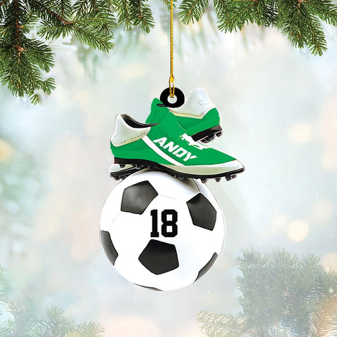 mostprints Personalized Soccer Christmas Ornament, Soccer Ornament for Boys, Soccer Team Ornaments, Gifts for The Soccer Player, Soccer Player Ornament, Soccer Gift Tree Hanging (SC10)