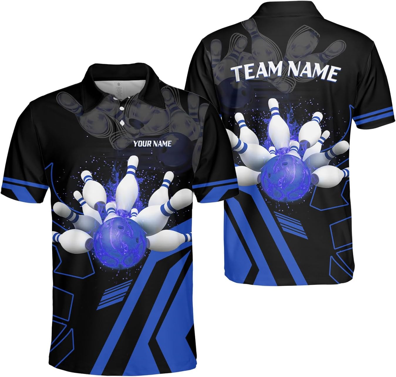 Custom Bowling Polo Shirts for Men and Women Personalized Team Name Customized Bowling 3D Short Sleeve Polo Shirt Gift Unisex