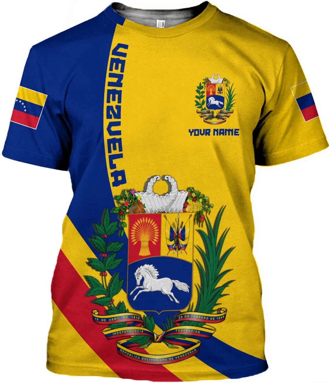 Royal Fight Personalized Coat of Arms Shirt with Venezuela Flag - Pride Shirts for Men & Women