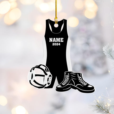Personalized Wrestling Christmas Ornament 2024 Wrestling Christmas Ornament Gift for Wrestling Player Wrestling Christmas Tree Ornaments for Boys or Girls (Acrylic, Style 1)