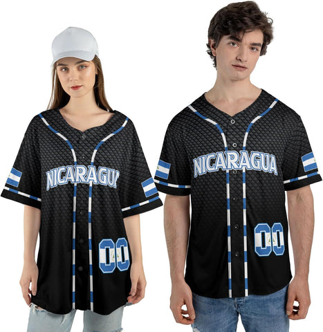 Personalized Nicaragua Baseball Jersey, Custom Nicaragua Baseball Jersey for Men & Women, Nicaraguan Camisas Shirt