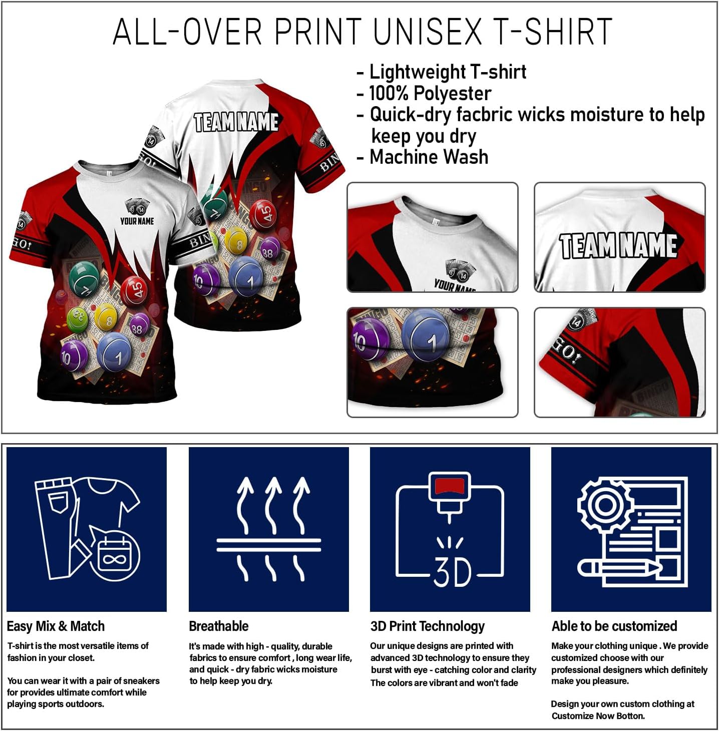 Custom Bingo Shirts for Women Bingo Lover Casino Players T-Shirt Funny Bingo Shirts Gifts Funny Bingo Player Game Lover Gift