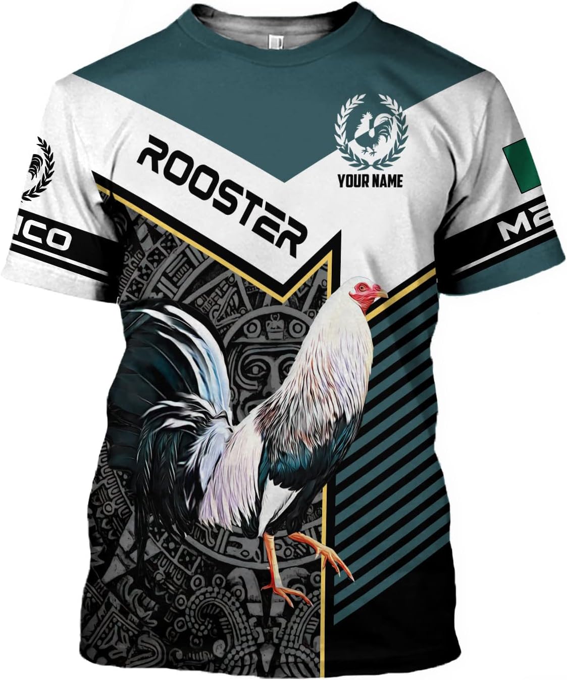 Mostefy Personalized Name Mexican Shirts for Men, Rooster Mexico Shirts for Men, Mexico Shirt Eagle Flag Mexican Eagle 1