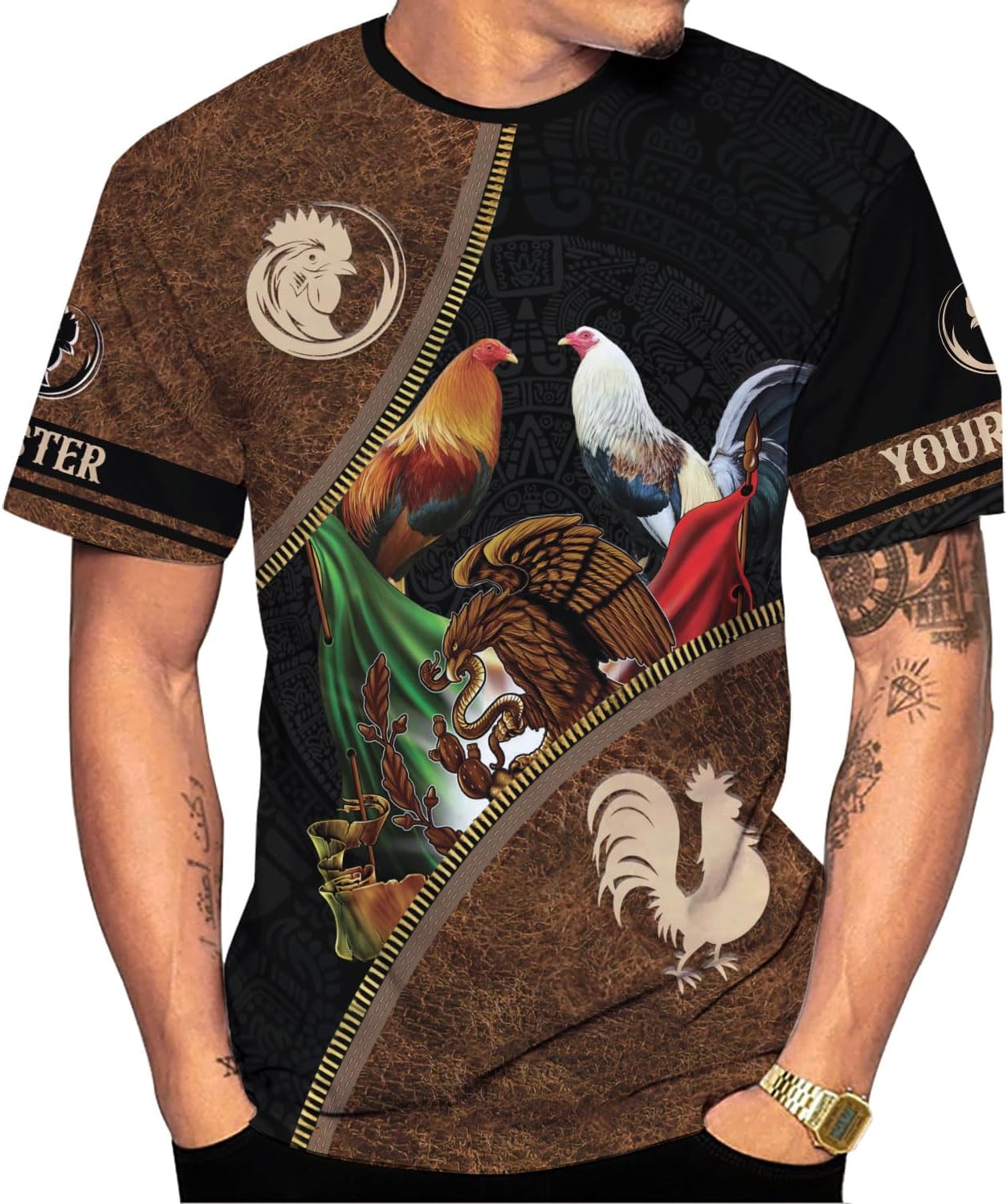 Mostefy Personalized Name Rooster Shirt 3D, Rooster Shirts for Men, Chicken Tshirts Shirts for Women, Funny Chicken Shirts