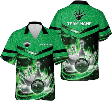 Mostprints Personalized Name Bowling Hawaii Shirts for Men and Women 3D, Bowling Shirts for Team Bowling, Bowling Shirts Gift