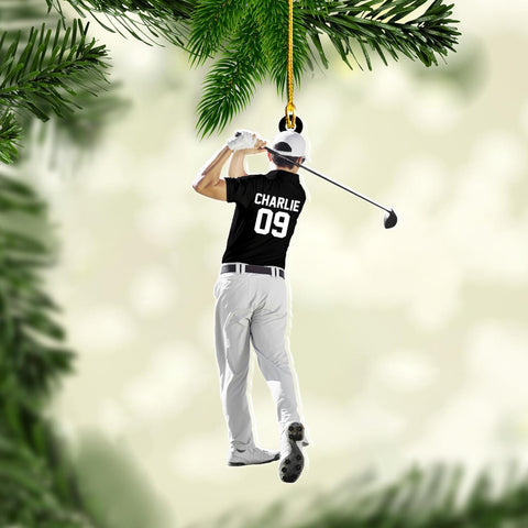 Suseaz Personalized Golf Bag Christmas Ornaments Gift for Golf Lover Custom Golf Bag Ornament Ornament for Christmas Tree Hanging Gifts Golf Gifts for Men Dad Golf Cart Ornament (Golf 1)