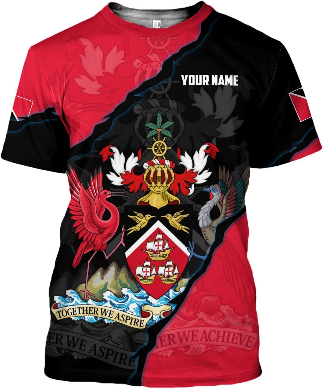 Rivelus Personalized Trinidad and Tobago Clothing 3D, Trinidad and Tobago Shirt, Trinidad Pride Gift T-Shirt S-5XL