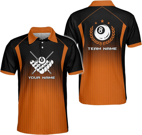 Custom Billiard Polo Shirts for Men Women Personalized Name Team 8 Ball Shirt Billiards Apparel Pool 3D Tshirts Gifts Player