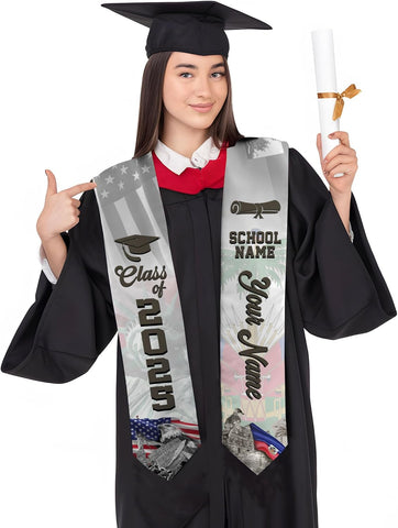 Pretyprints Haitians Graduation Sash, Haiti Graduation Stole Custom, Personalized Haitians American Flag Graduation Sash 2025