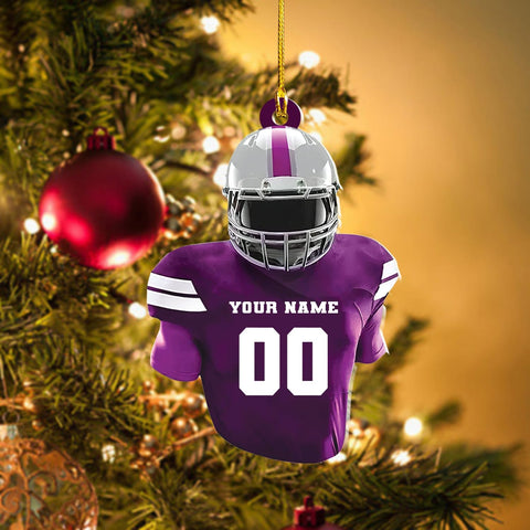 RoyalBro Personalized Football Ornaments 2023, Customized American Football Christmas Ornament, Football Ornament Christmas Tree Hanging Ornament Pine Tree Decorations (F2)