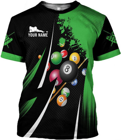 MoonArt Personalized Billiard Shirts 3D Billiard Shirt Custom Billiard Flag Shirt Men's Pool Billiards Shirt 8 Ball Men Women