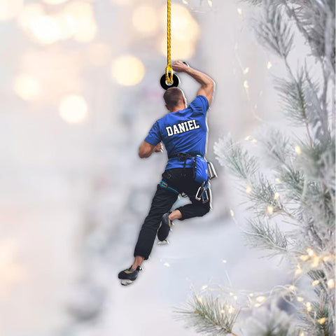 Artparel Personalized Climbing Ornaments Rock Climbing Christmas Ornament Rock Climber Ornaments Climber Lover Mountaineer Ornament Gift for Men Women Gift for Climber (CLB11)