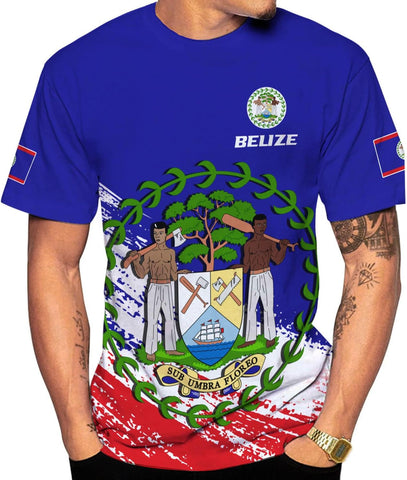 Artparel Personalized Belize Shirt Coat of Arms of Belize Flag Shirts Belizean Country Flag Gift T-Shirt Belizean Shirt S-5XL