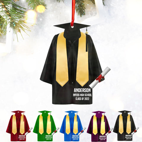 Suseaz Personalized Graduation Christmas Ornament 2025, Custom Class of 2025 Christmas Ornament Tree Decor, Graduation Gift Gifts for Graduate, Him, Her, Friends, Graduation Gown Hat Ornament (ON185)