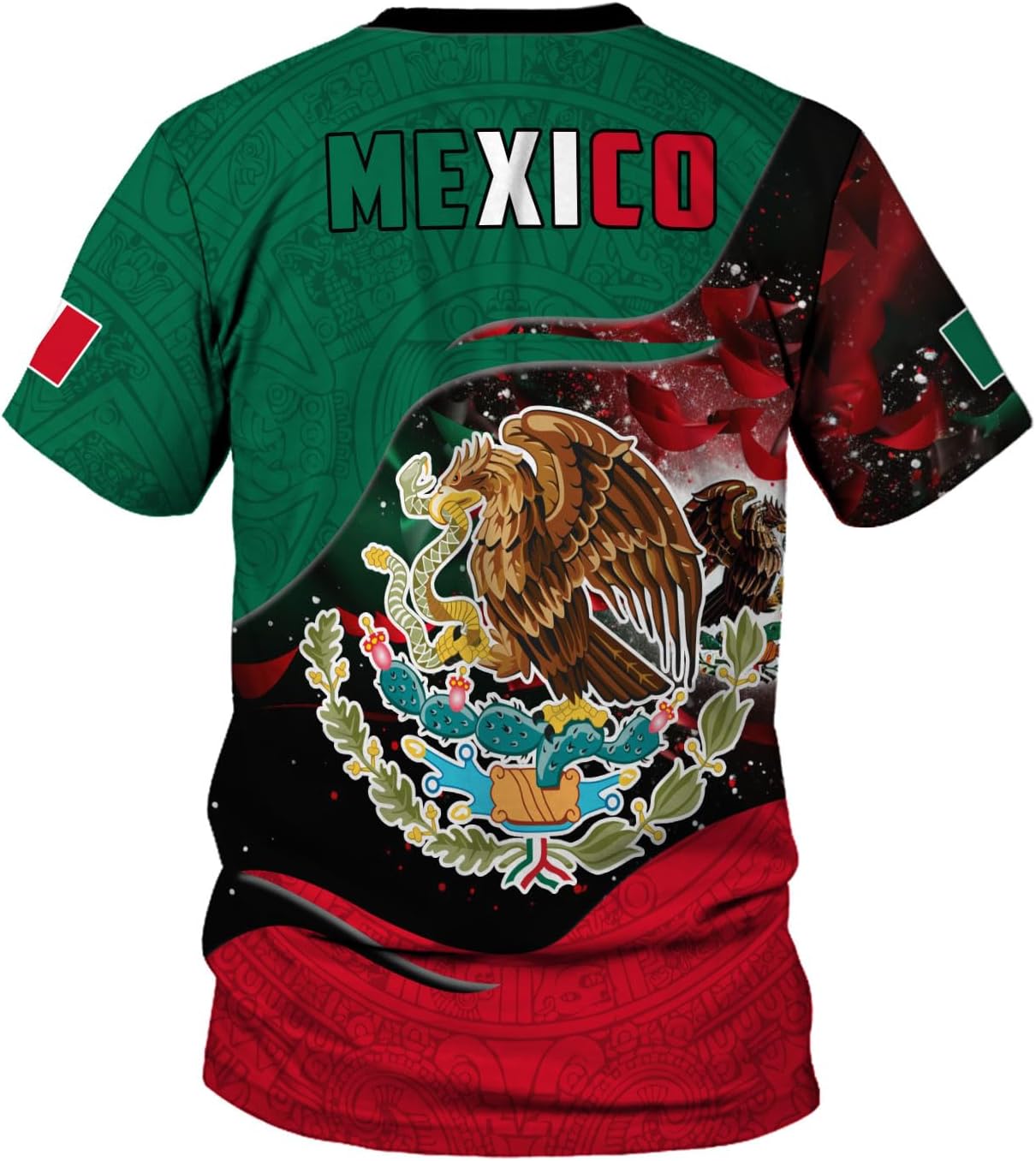 Mostefy Personalized Name Mexican Shirts 3D Customized Mexico Shirt US Flag, Mexican Shirts for Women Unisex