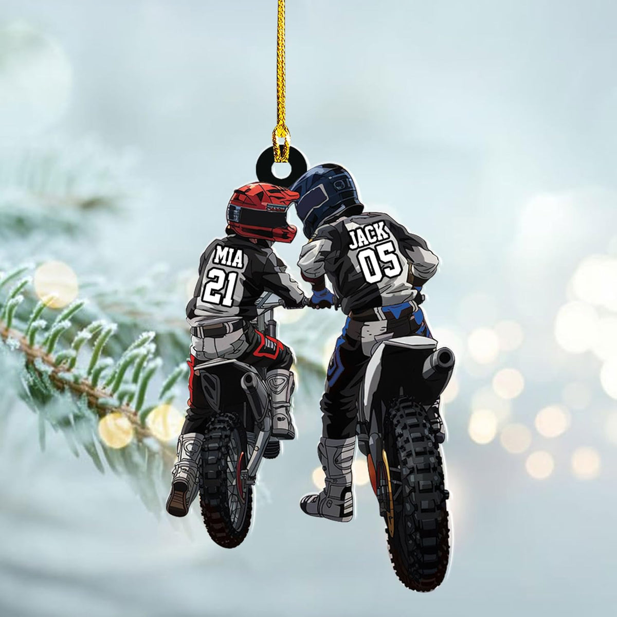 Artparel Custom Dirt Bike Acrylic Ornament, Dirt Bike Christmas Ornament 2024, Dirt Bike Player Ornament, Dirt Bike Tree Decor, Dirt Bike 2024, Gifts for Dirt Bike Lovers, Players (DB21)