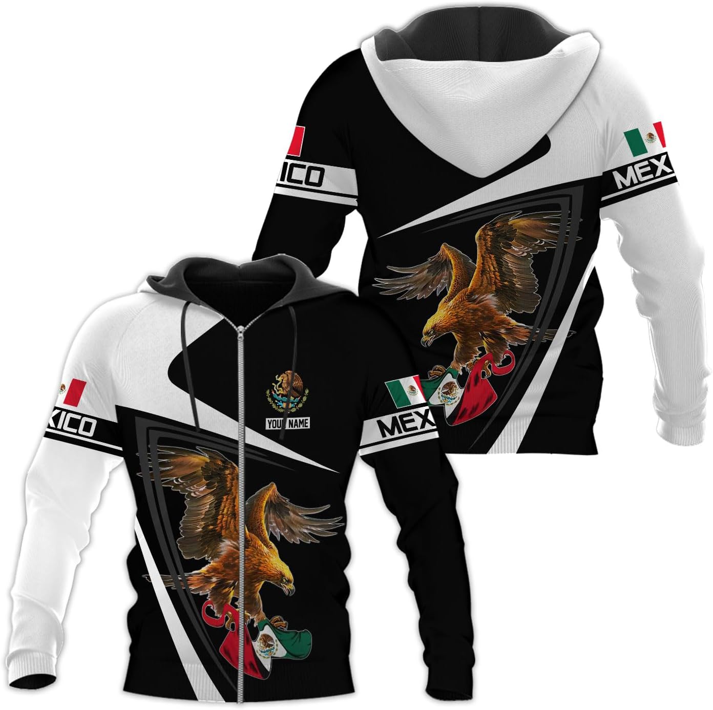 RoyalBro Personalized Mexico Shirt, Camisas de Mexico Customized Mexican Shirts Mexican Flag Mexico 3D Shirt for Men Women